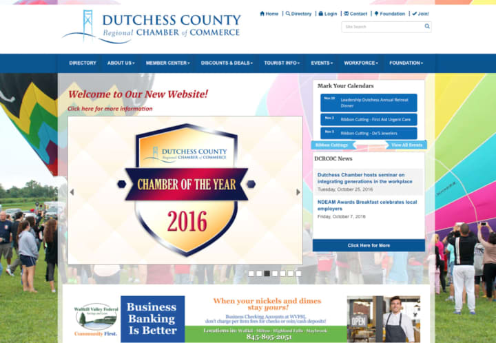 The Dutchess Country Regional Chamber of Commerce has unveiled its new website