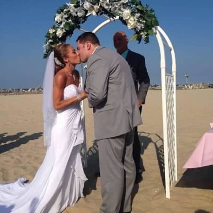 Anthony Locicero with his bride, Kimberly Hykey Locicero.
