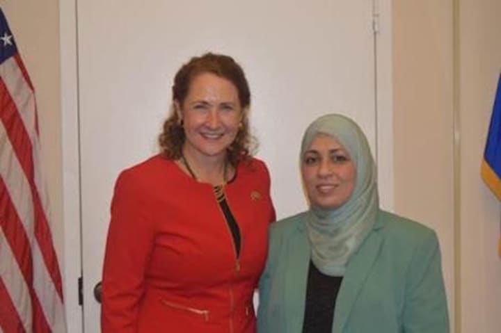 U.S. Rep. Elizabeth Esty, D-5th District, and Eman Beshtawii of Newtown at the National Prayer Breakfast in Washington, D.C.