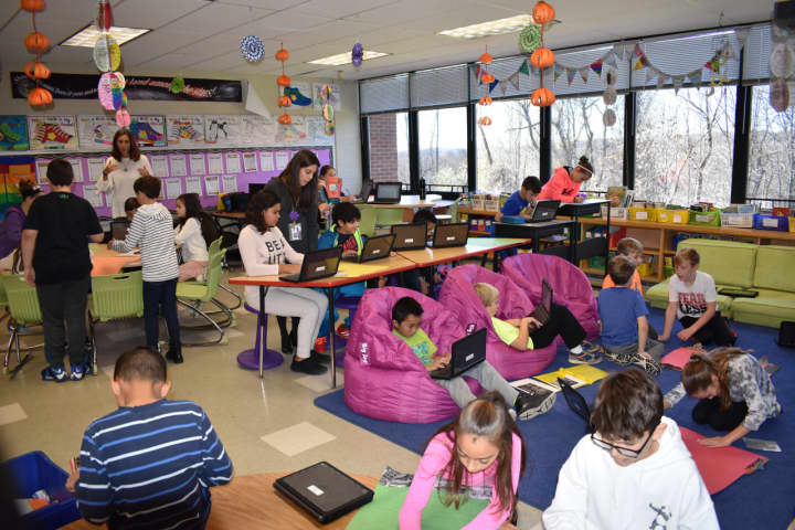 A flexible seating classroom at Crompond Elementary School in Yorktown Heights.
