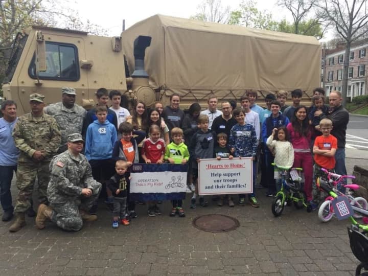 Bronxville School students presented the children of deployed soldiers with new bicycles and helmets as part of the program “Operation That’s My Ride.”