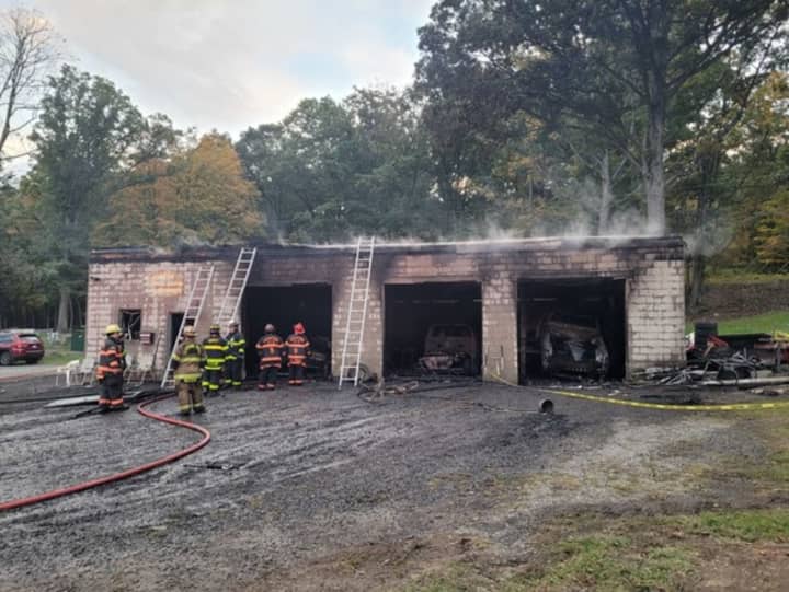 The fire was reported on Vocke Road in LaVale