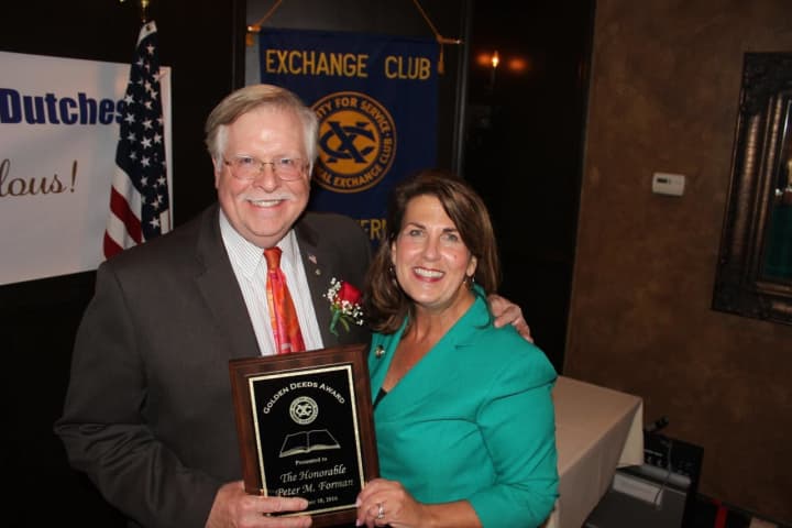 Peter Forman was honored by the Dutchess County Exchange. He is a judge for the Dutchess County Court in New York.