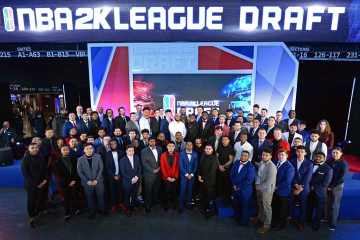 New Rochelle&#x27;s Cole Smith (second row, far right) was among the players drafted to the NBA 2K League.