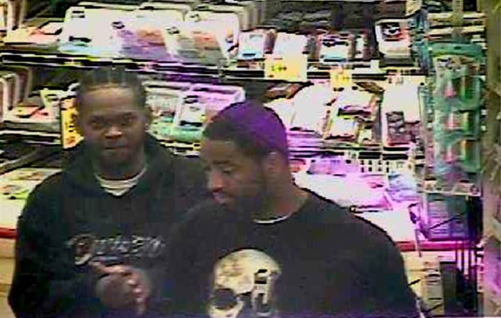 Suffolk County Crime Stoppers and Suffolk County Police Fourth Precinct Crime Section Officers are seeking the public’s help to identify two males who stole merchandise from a supermarket in Islandia last month.