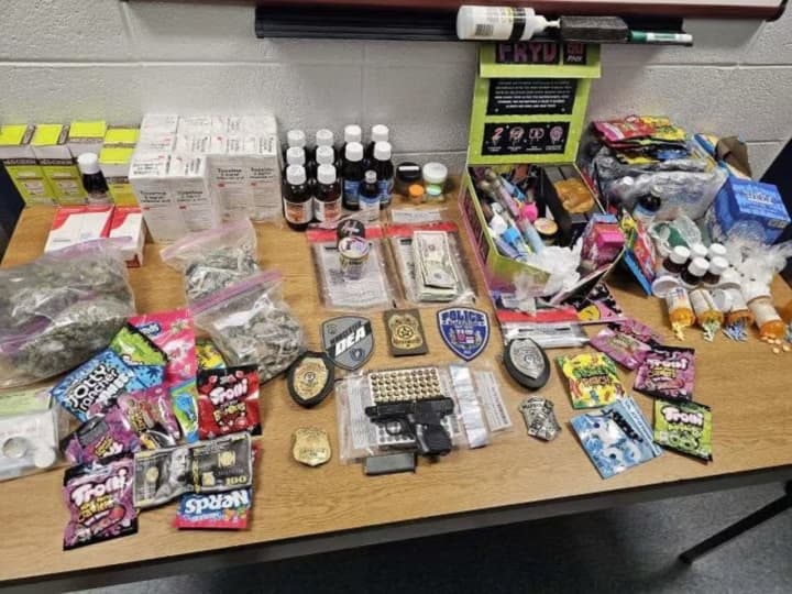 The drugs and weapons police found inside the home of Michael Pitler and his son Zachary Pitler during a raid on Friday, Feb. 16.&nbsp;