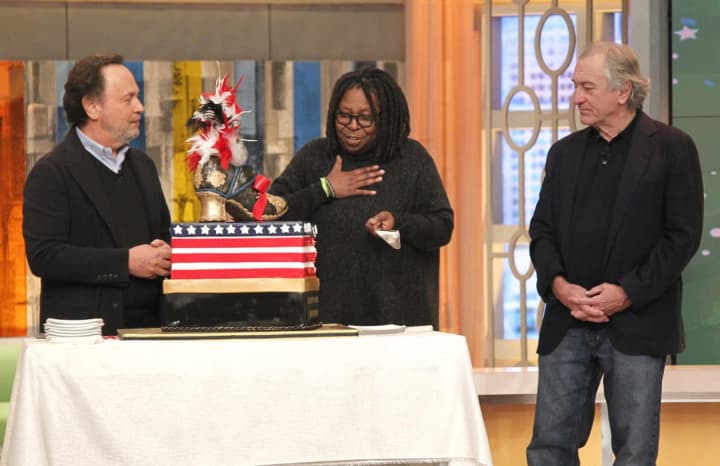 Whoopi Goldberg celebrated her 60th anniversary on The View in 2015 with a cake from Palermo&#x27;s in Ridgefield Park. She was joined by celebrity guests, Robert De Niro and Billy Crystal.