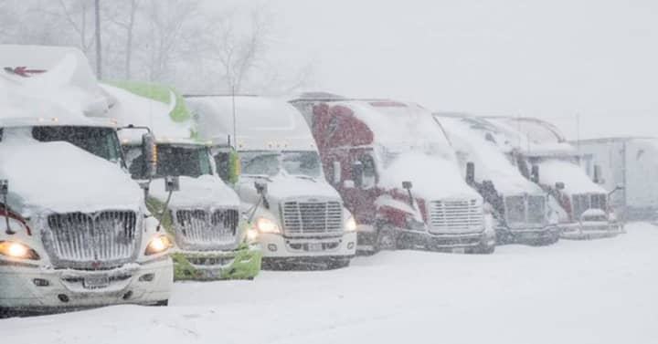 A travel ban is in place for all commercial-type vehicles.
