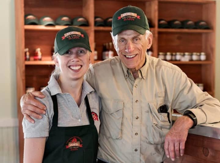 Katie &quot;Zoe&quot; Ferris, shown with her dad, Robert, has opened Zoe&#x27;s Ice Cream Barn on Route 55 in LaGrangeville. The milk used to make cones, sundaes and shakes comes from local dairy farms.