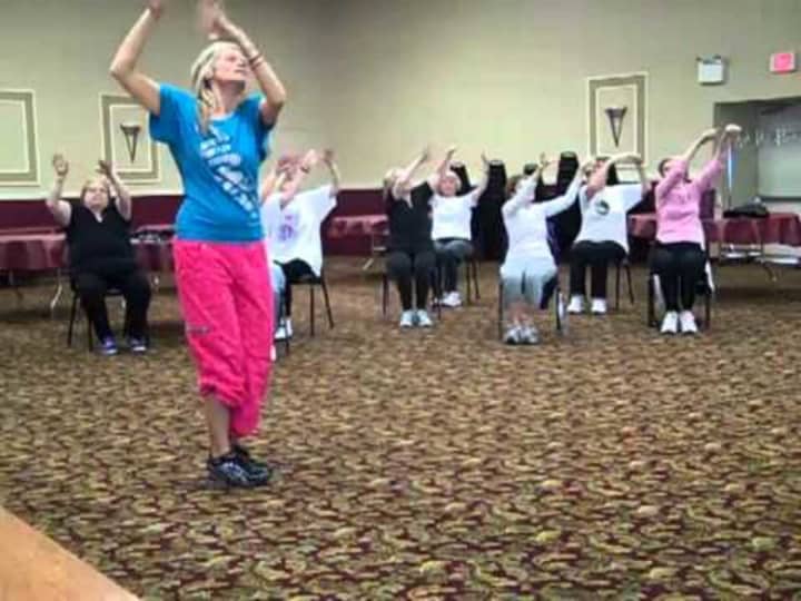 Zumba to Christmas Songs at the Rockland Dance &amp; Fitness Studio in Suffern.