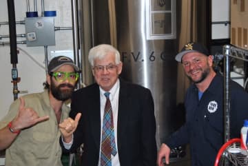 From left, Jamie Bishop, Vance Gage and Larry Stock; Mill House Brewing Company