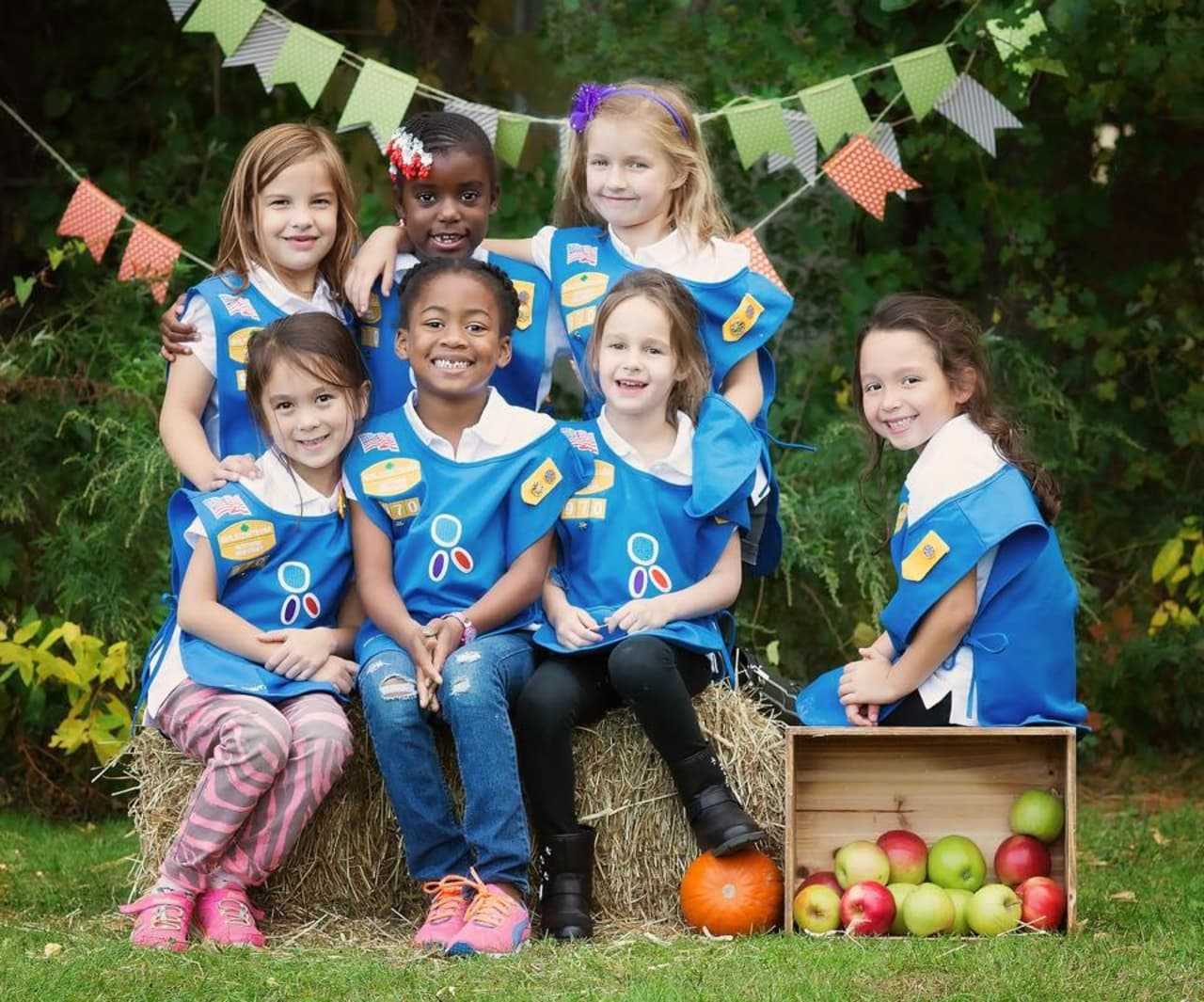 New Milford Daisy Troop #96970 last fall. All New Milford Girl Scout troops take turns decorating the Merschrod Memorial Bridge to honor the memory of the borough's Vietnam veteran, killed in action in 1968.