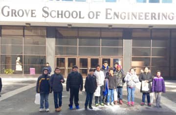 Isaac E. Young Middle School Robotics Club visits City College of New York.
