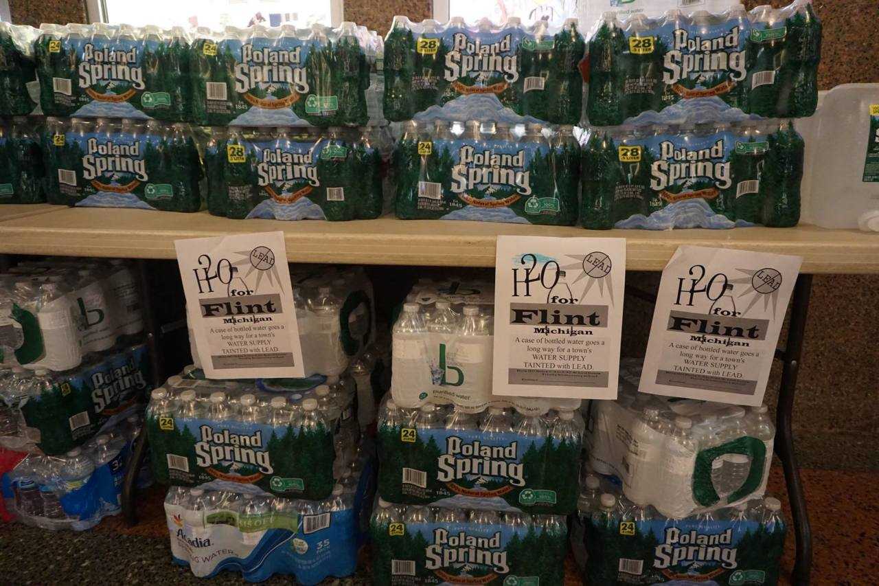 More than 100 cases of water were collected in New Rochelle over the weekend, which will soon be shipped to Flint, Mich. through a Yonkers trucking company.