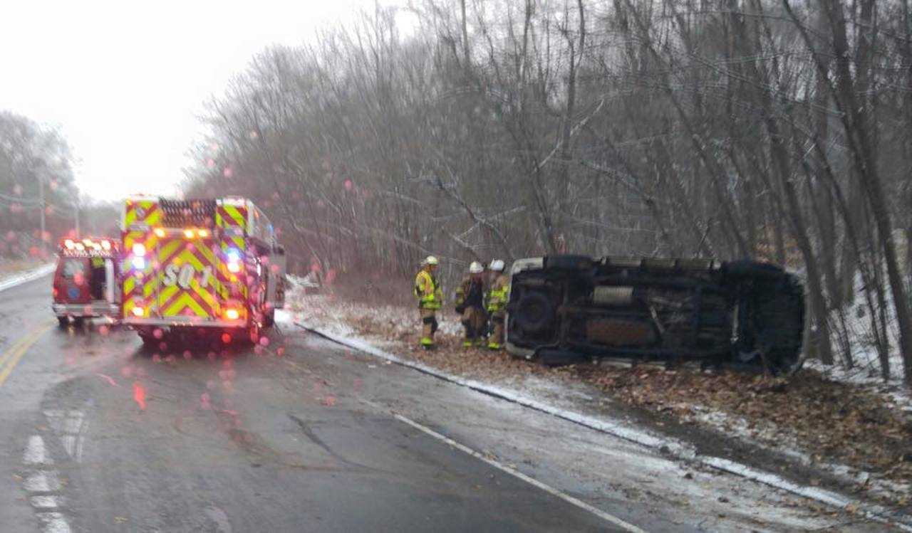 Echo Hose crews respond to a rollover crash last week on Constitution Boulevard in Shelton.