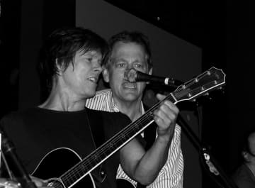 The Bacon Brothers (actor Kevin Bacon and his brother Michael) performing in New York City in 2006.