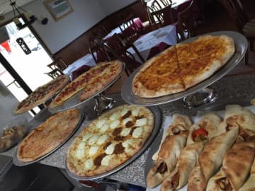 Gourmet pizzas and calzone from Florina's Trattoria in Rhinebeck.