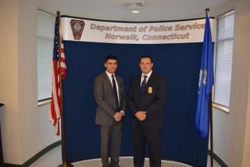Detective John Sura and Sergeant Ryan Evarts were promoted recently within the Norwalk Police Department.