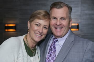 Joan Keating and real estate salesperson, Brian Sheerin of William Raveis Real Estate.