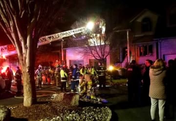 The three-alarm blaze was brought under control in under an hour, responders said.