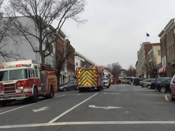 Greenwich firefighters respond to a blaze Sunday morning at a restaurant on the Avenue.