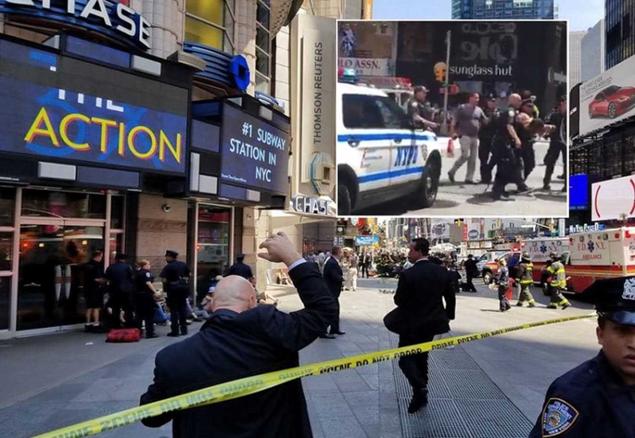 Inset: Driver taken into custody. PHOTO: Paul Joseph Watson‏ @PrisonPlanet