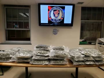 Westchester County Police seized 54 pounds of marijuana during a bust on the Hutchinson River Parkway in New Rochelle.