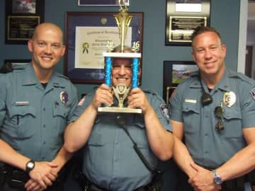 The 2016 Fitness Challenge winners are, from left, Kevin Peirsel, Bob Grabowski and Sgt. Ron Frost.