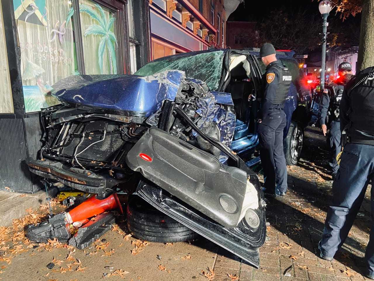 The vehicle following the crash.