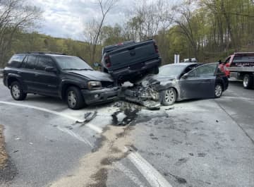 The three-vehicle crash happened in Mahopac at the intersection of Westshore Drive (Route 38) and Drewville Road (Route 36).