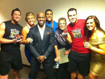 Trainer Dolvett Quince, front, will assist with the Biggest Loser Challenge in Teaneck.
