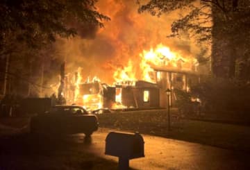 Police and firefighters found the 2,800-foot home on Cheyenne Drive in Franklin Lakes fully engulfed.