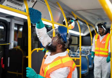 MTA employees are taking extra precautions to clean each train during the COVID-19 outbreak.