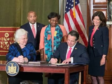 New York Gov. Andrew Cuomo signs the Reproductive Health Act.