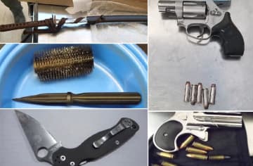 Guns, a sword and "the ol' dagger in the dirty hairbrush trick" are among the weapons seized by TSA agents nationwide.