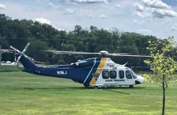 An NJSP Jemstar flew the man to Morristown Medical Center.