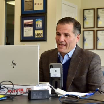Dutchess County Executive Marc Molinaro during the live town hall meeting.