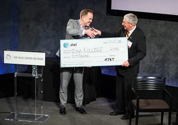Part of an Iona event Tuesday included AT&T presenting its gift to Iona College for its SEMI program.