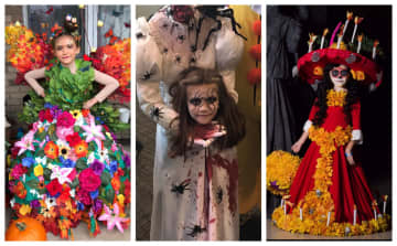 Roxie Perez takes first place in Daily Voice's 2018 North Jersey Halloween Costume Competition as Mother Nature. Last year, she was a headless bride and the year before she was La Muerte from "The Book of Life."