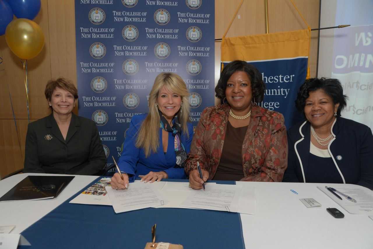 (from left) Dr. Dorothy Escribano, CNR provost and senior VP for Academic Affairs; Judith Huntington, CNR president; Dr. Belinda Miles, WCC president; and Dr. Peggy Bradford, WCC interim VP and dean of Academic Affairs
