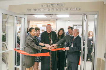 Cardinal Timothy Dolan participated in the ribbon cutting for Ferncliff's new Center for Neurodegenerative Care.