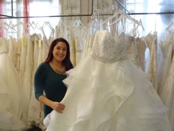 Christina Stec of Fair Lawn owns Sisters Bridal Boutique in Garfield.