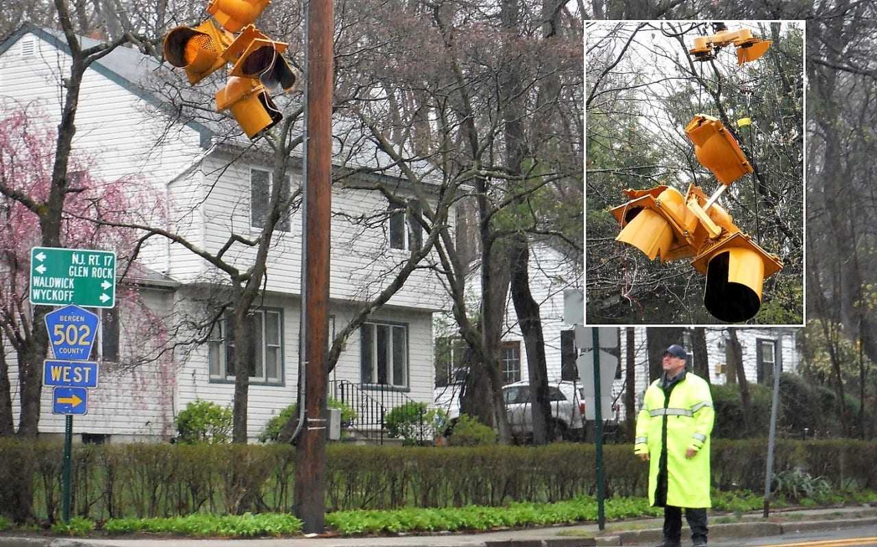 A uniformed officer directed traffic.