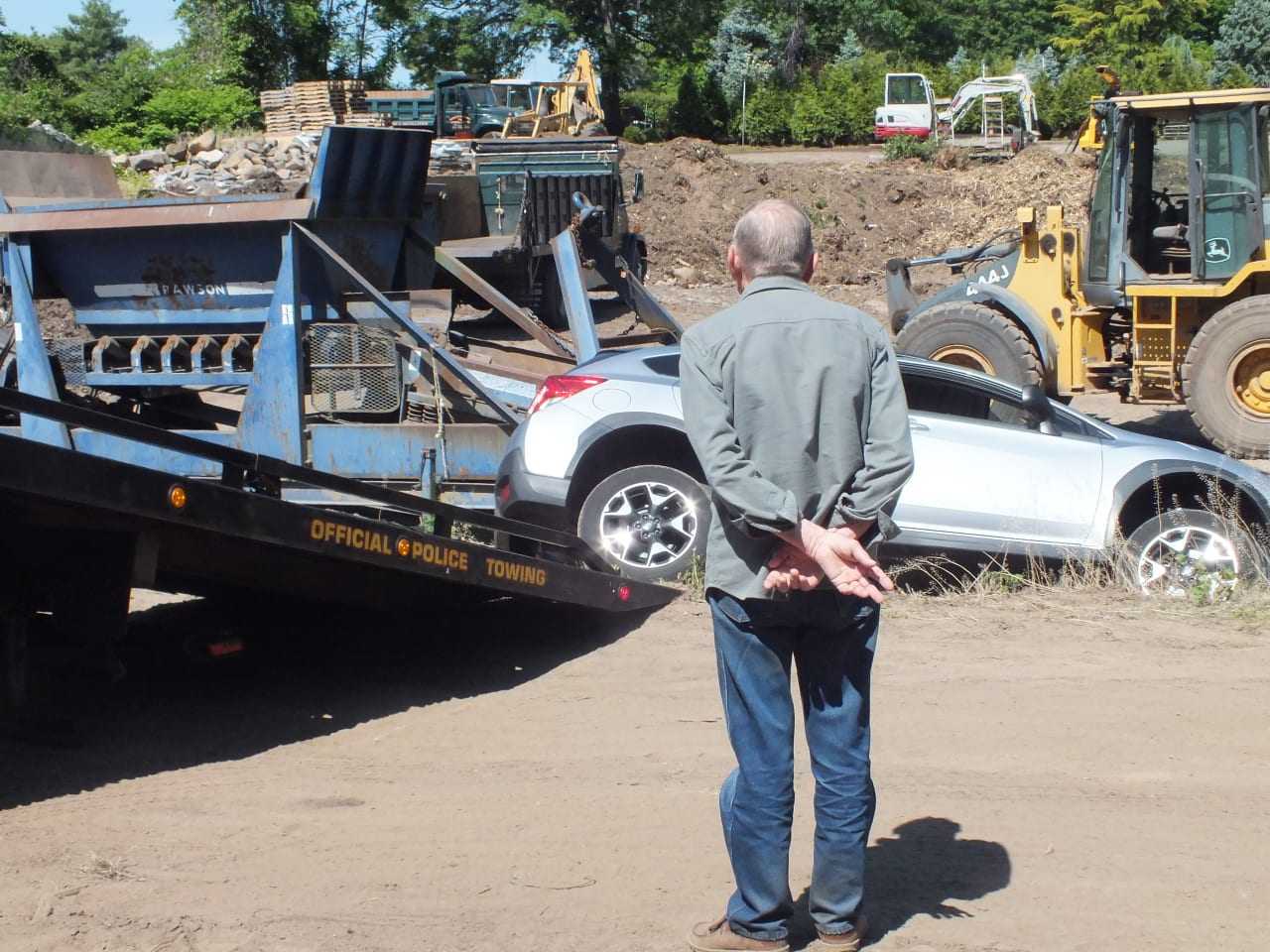 Whoopsie -- the driver and his wife were OK after the mishap at Eisele's in Paramus around 9:45 a.m. Sunday, May 28.