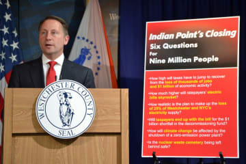 County Executive Rob Astorino at a press conference announcing he is filing two lawsuits over the closure of Indian Point.