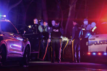 Paramus police following the late-night pursuit on Wednesday, March 22.