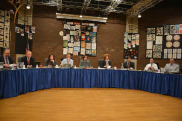 Bedford Central's school board at a recent meeting.