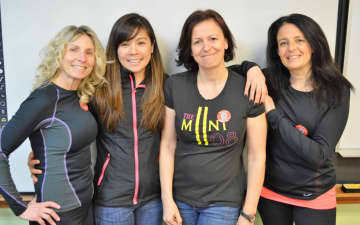 Four Bergen County educators will run through Senegal, delivering school supplies. They are, from the left, Aileen O'Rourke, Miki Jensen, Sandrine Labruyere and Cathy Mur.