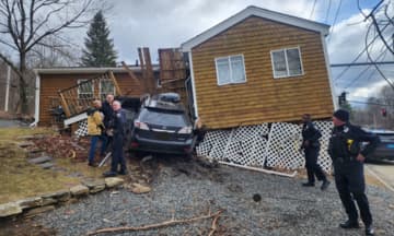 A black SUV drove into a Grafton home on Wednesday afternoon, March 15