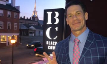 John Cena poses at Black Cow in Newburyport